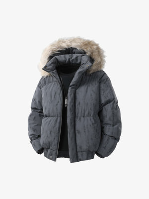Vintage Fur Collar Hooded Cotton Jacket - thumbnail 3