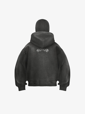 Ski mask hoodie – Dark Grey, back view | XoKool