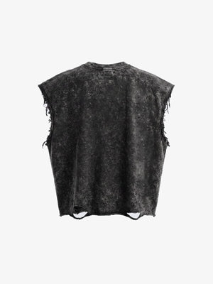 Sleeveless graphic tee – Washed Black, back | XoKool