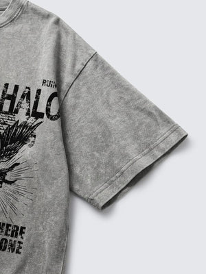 Acid wash angel tee – sleeve close-up | XoKool