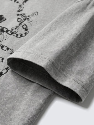 Acid Wash T Shirt – sleeve hem close-up | XoKool