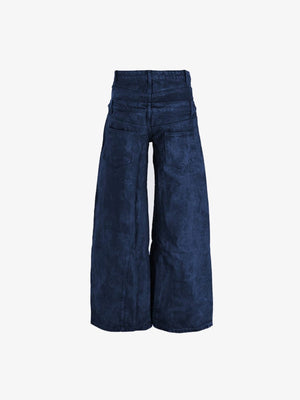 Acid Wash Wide Leg Jeans – Blau, Vorderseite flach | XoKool
