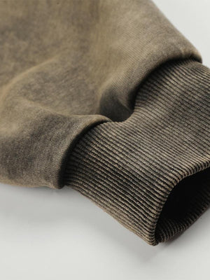 Acid wash zip up hoodie – cuff close-up | XoKool
