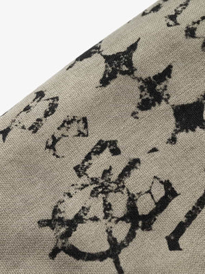 Gothic Letter Print Fur Collar Quilted Cotton Jacket - thumbnail 12