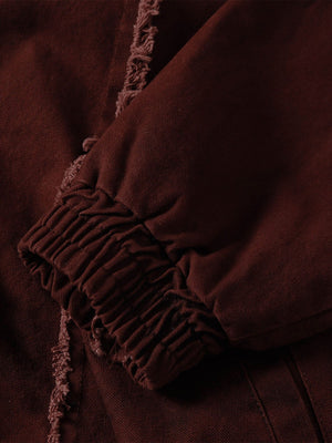 Washed Distressed Fur Hooded Jacket - thumbnail 17