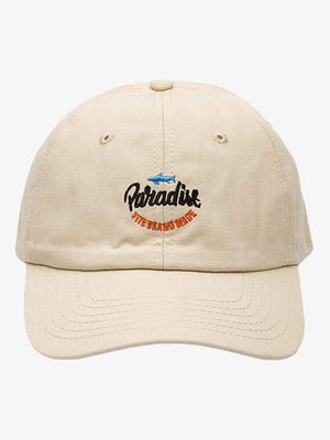 Paradise Dad Cap mit Fisch-Stickerei – Creme, Vorderansicht | XoKool