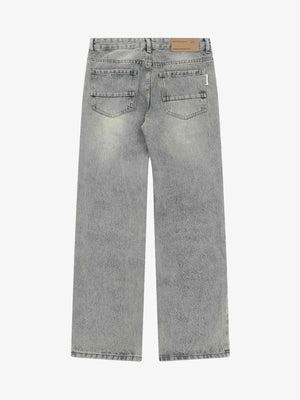 Ripped Zip Jeans – Rückseite flach | XoKool