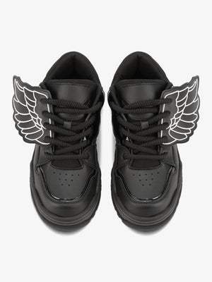 Tenis chunky negros con alas de ángel – vista superior | XoKool