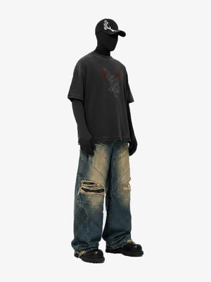 Angel Wings T-Shirt – am Model (maskiert), seitlich | XoKool