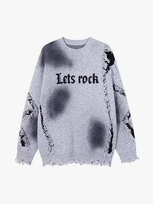 Raw Edge Damaged Dirty Dyed Niche Sweatshirt - thumbnail 2