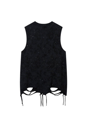 Street Chain Waistcoat Ripped Vest - thumbnail 3