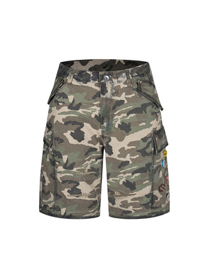 Camouflage Badge Cargo Shorts - thumbnail 1