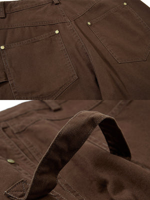 Carpenter pants – Brown, back pocket and hammer loop close-up | XoKool