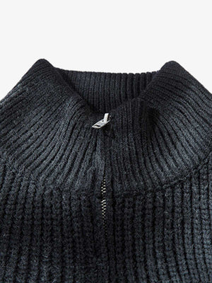Ribbed Knit Dirty Dyed Embroidery Cross Sweater - thumbnail 8