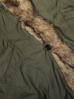 Retro Pleated Fur Hooded Padded Jacket - thumbnail 25