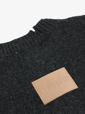 Vintage Knitted Distressed Raw Hem Half Zip Pullover Sweater - thumbnail 9