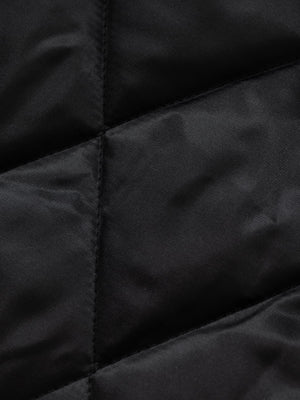 Street Punk Oblique Zipper Lambswool Collar Quilted Jacket - thumbnail 19