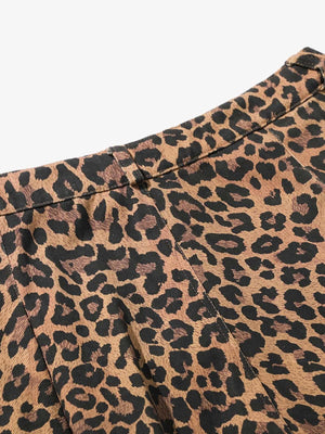 Retro Leopard Print Pleated Pocket Casual Pants - thumbnail 7
