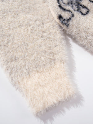 Street Spider And Butterfly Patterns Fluffy Zipper Sweater - thumbnail 10
