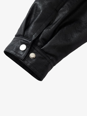 Vintage Detachable Fur Collar Quilted Leather Jacket - thumbnail 13
