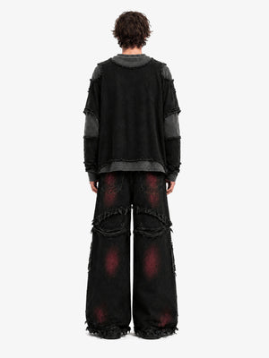 Cargo Jeans mit rotem Fade – am Model, Rückansicht | XoKool