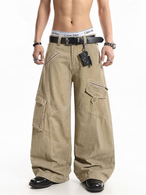 Cargo pants – Khaki, on model front | XoKool