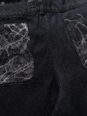 Marmor-Print Jeans – Nahaufnahme Print auf der Gesäßtasche | XoKool
