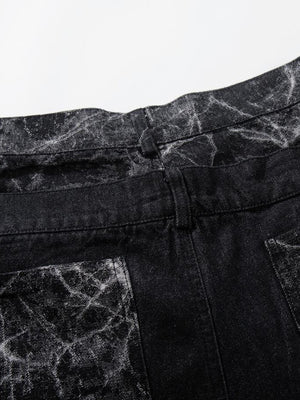 Marmor-Print Jeans – Nahaufnahme Bund und Print | XoKool