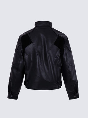 Giacca biker in ecopelle – nera, vista posteriore | XoKool