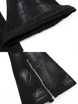 Black Flare Jeans – hem & zip close-up | XoKool