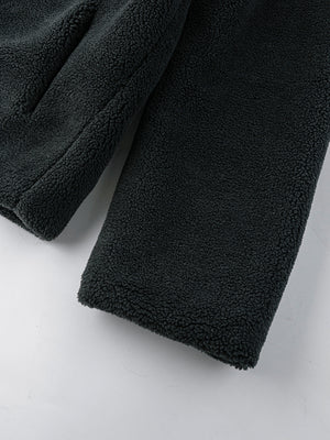 Fleece hooded jacket – hem close-up | XoKool
