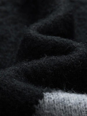 Suéter jacquard peludo – primer plano de la textura de la tela | XoKool