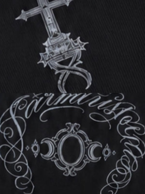 Gothic cross tank top – back graphic close-up | XoKool