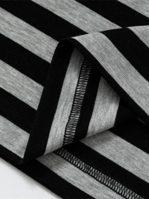 Gestreiftes Grunge Poloshirt – Saumnaht Nahaufnahme | XoKool