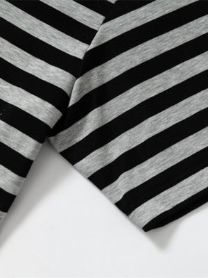 Gestreiftes Grunge Poloshirt – Ärmel Nahaufnahme | XoKool