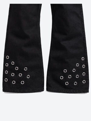 Black Grommet Jeans – eyelet hem close-up | XoKool