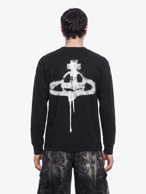 Paint drip long sleeve shirt – on model back | XoKool