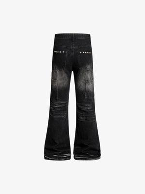 Studded flare jeans – back flat | XoKool