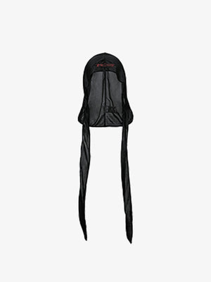 Schwarzes seidiges Durag mit langen Bindebändern – Schwarz, Vorderansicht (Duplikat von 0) | XoKool