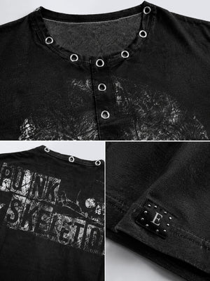 Skull t-shirt – Eyelet neckline, back print and hem tab details | XoKool
