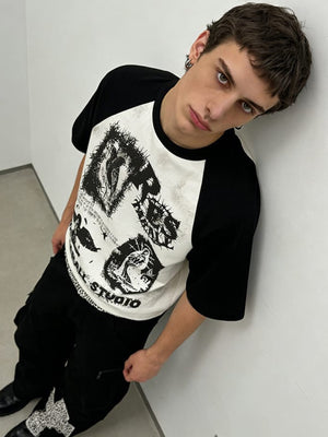 Raglan Graphic T-Shirt – am Model, Nahaufnahme | XoKool