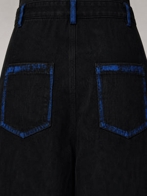 Studded jorts – back pockets close-up | XoKool