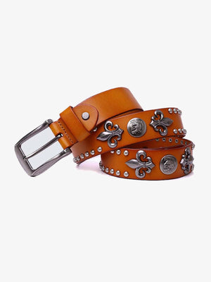 Studded rivet belt – Tan, coiled | XoKool