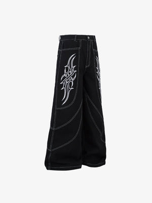Tribal embroidered jeans – side flat | XoKool