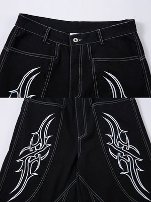 Tribal embroidered jeans – waist and embroidery close-up | XoKool
