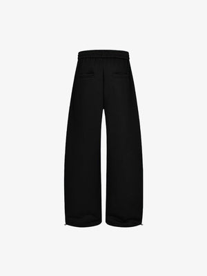 Pantalones deportivos negros de pierna ancha con estampado tribal – negro, espalda en plano | XoKool