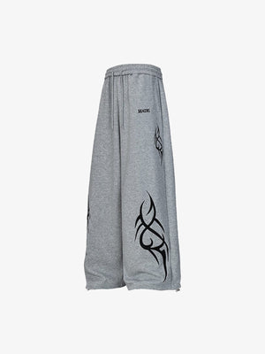 Pantalones deportivos tribales – gris, lateral en plano | XoKool