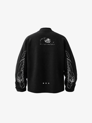 Black Waffle Knit Mock Neck Long Sleeve Top – Black, back view | XoKool