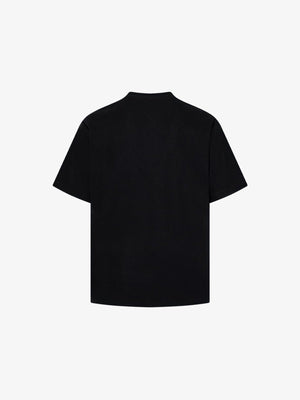 Black Waffle Knit Y2K Graphic Tee with Rhinestone Star – back view | XoKool