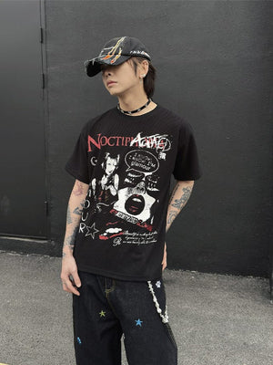 Waffle knit graphic tee – street photo | XoKool